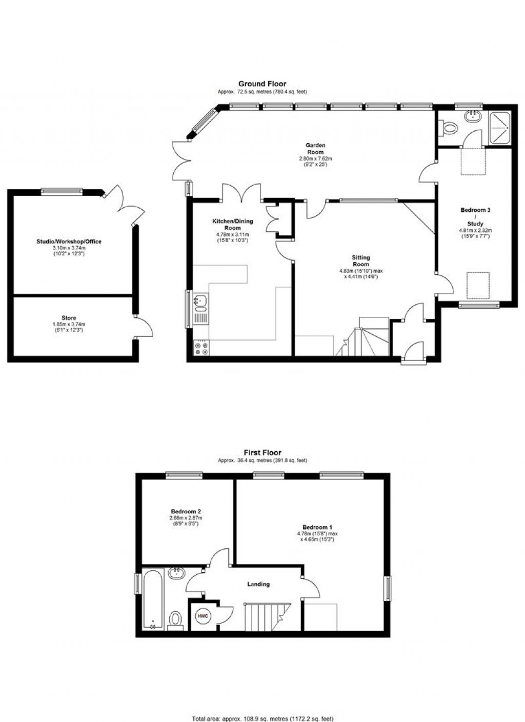 Floorplans For Ash Close, Watlington