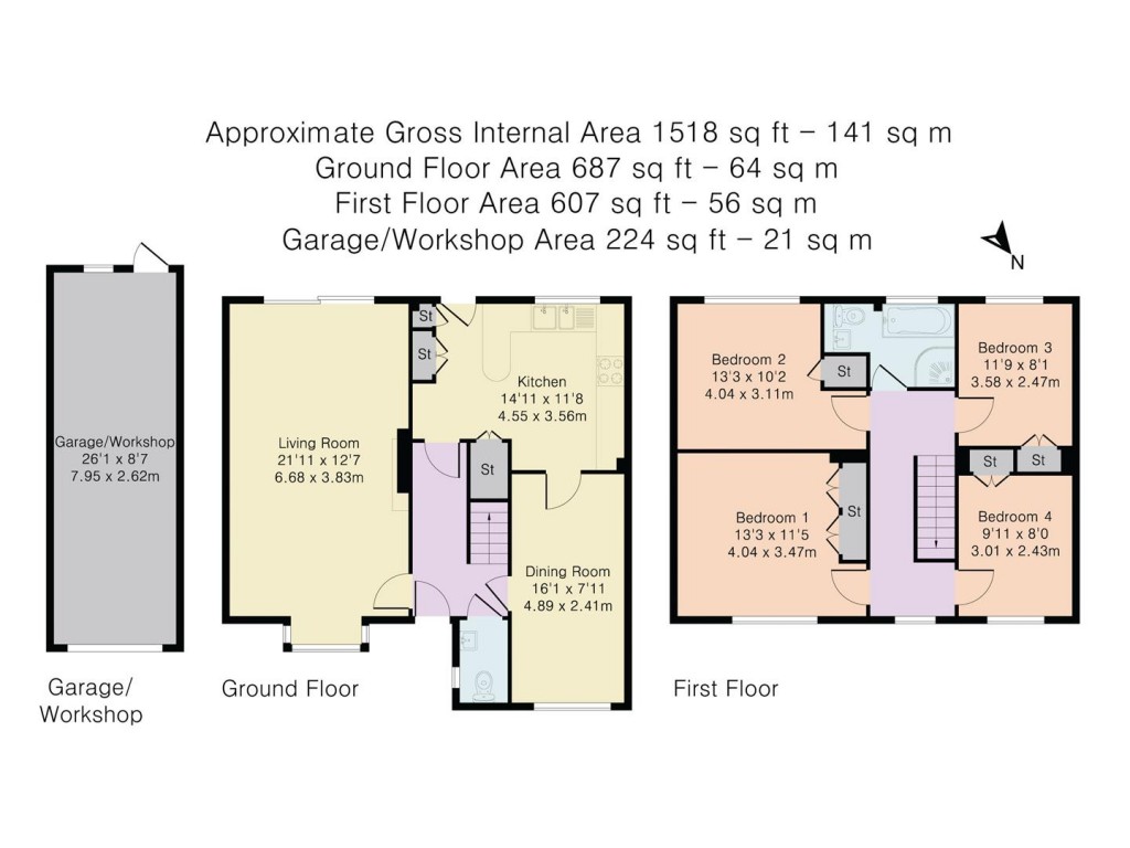 Floorplans For High Street, Chalgrove