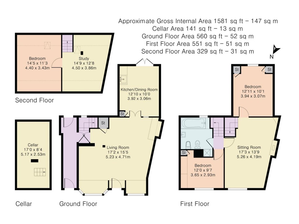 Floorplans For Pinapple Cottage, Watlington