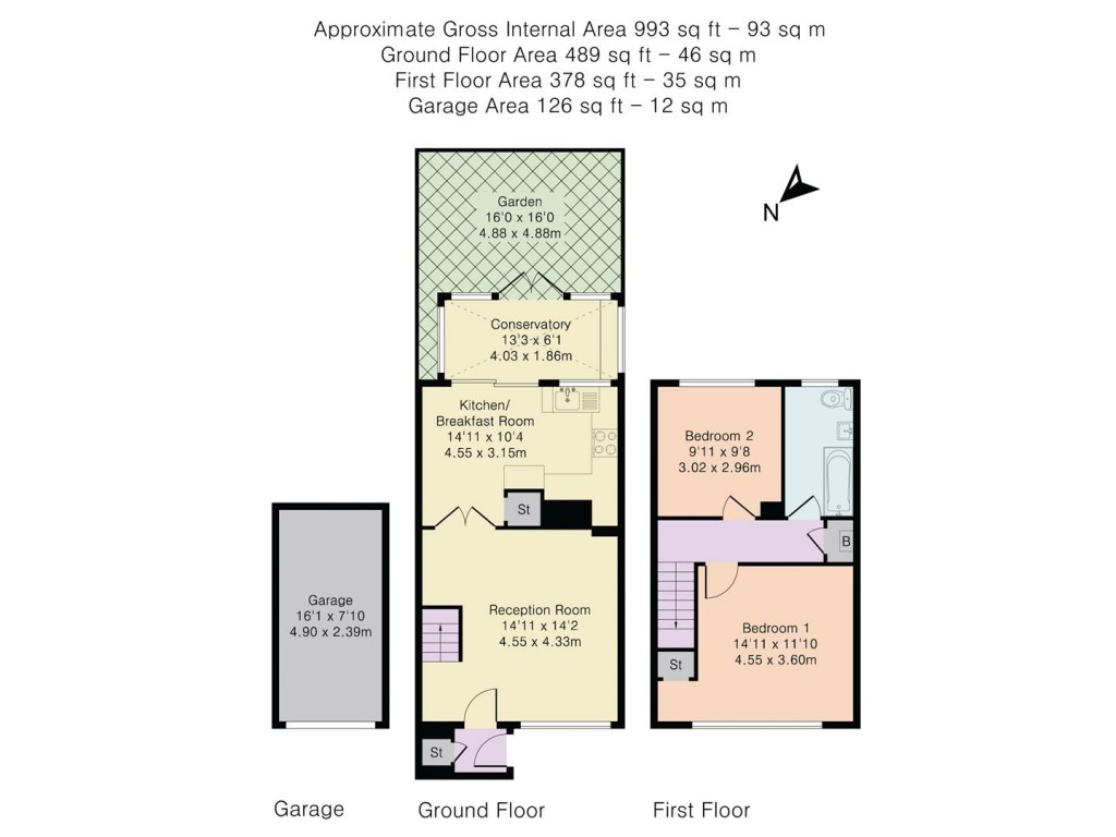 Floorplans For Vicarage Close, Chalgrove